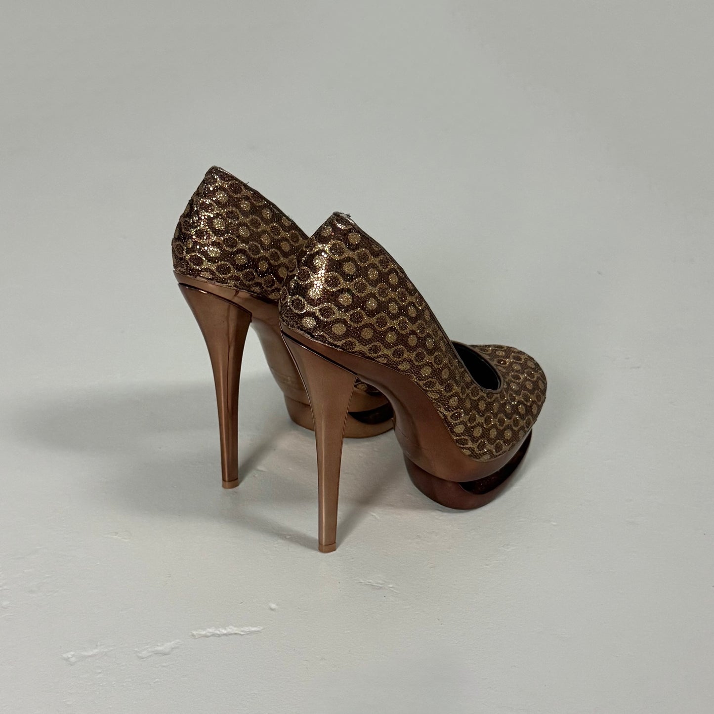 Metallic Double Platform Heels