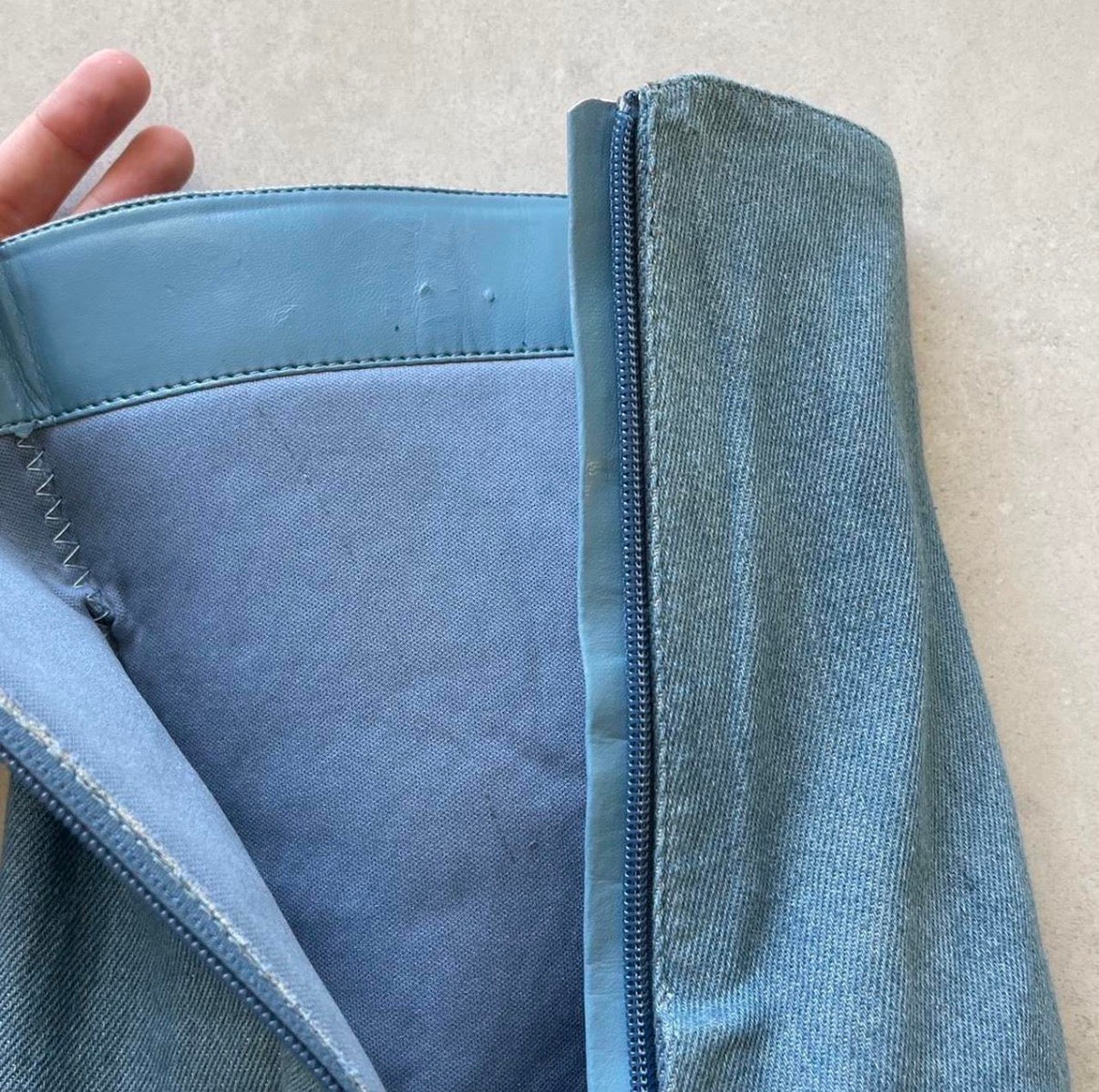 Denim Foldover Mid-Calf Boots