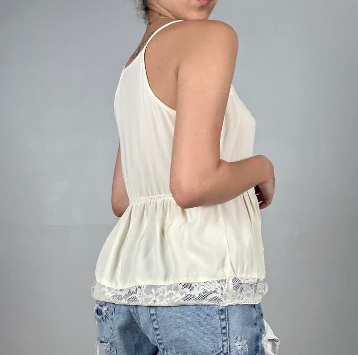 Lace Pin-tuck Tank
