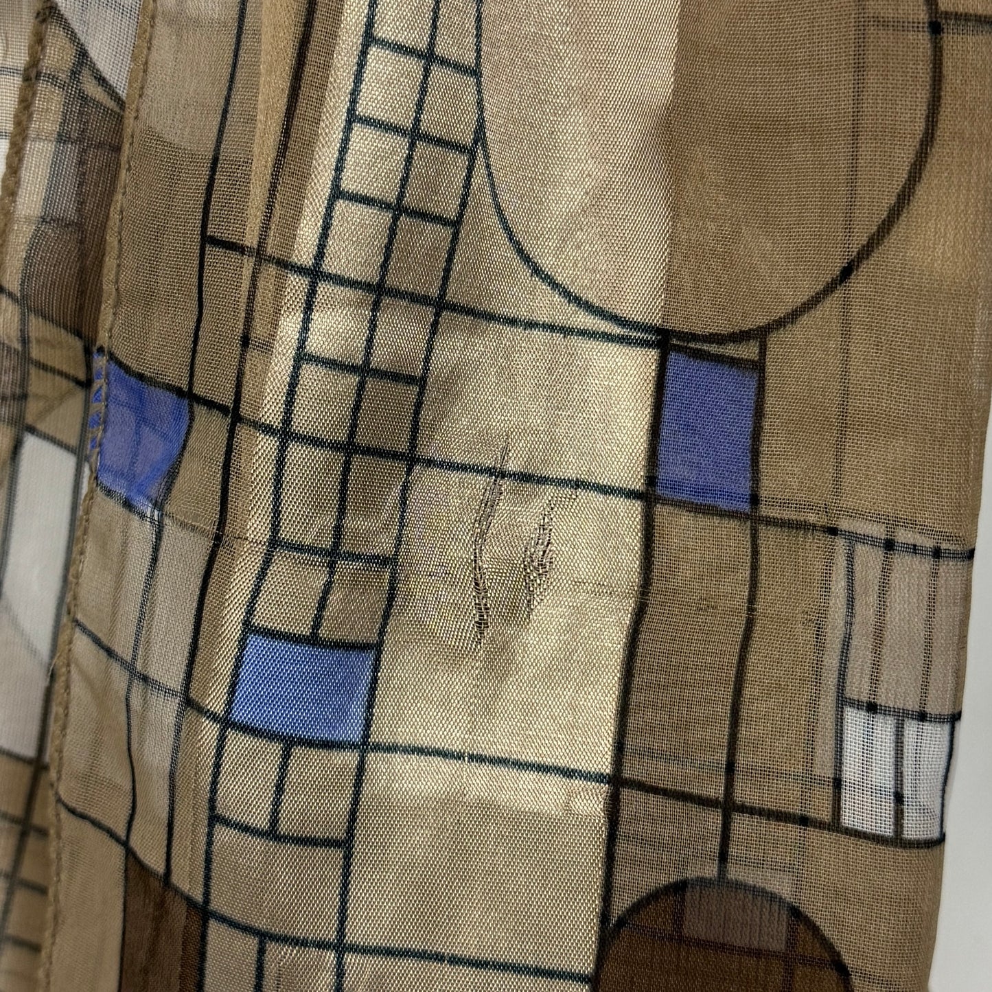 Brown Geometric Sheer Scarf