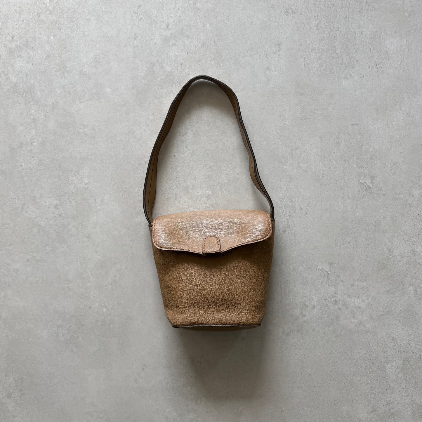 Mini Faux Leather Bucket Bag