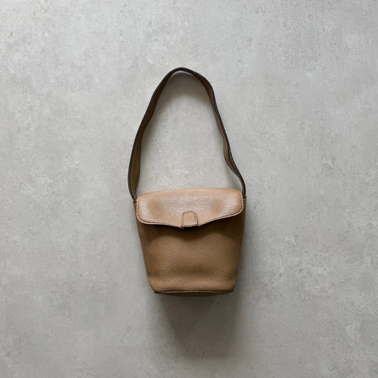 Mini Faux Leather Bucket Bag