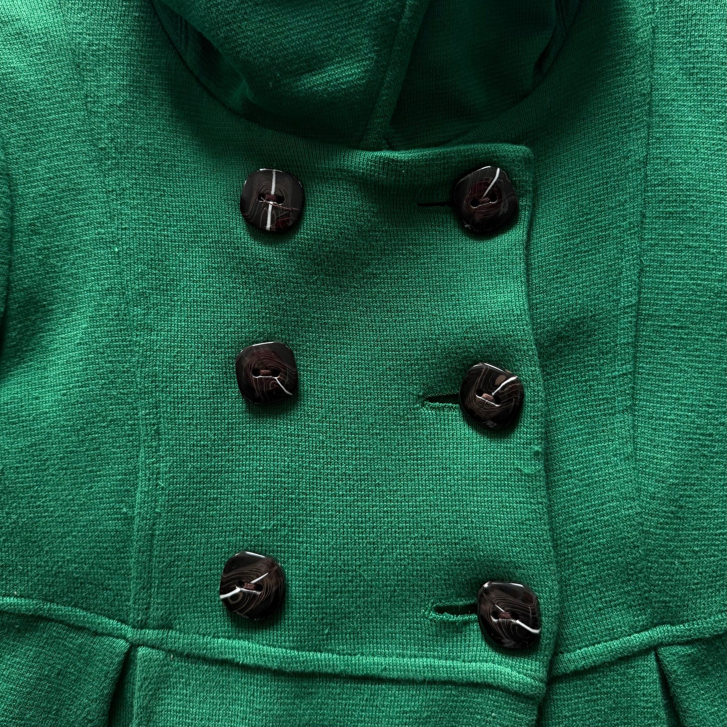 Green Pleated Mini Peacoat
