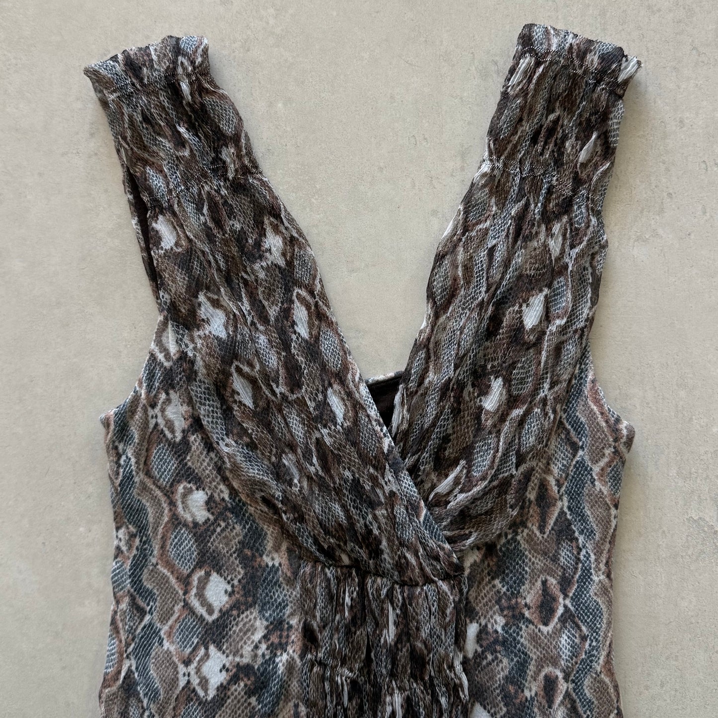 Snakeskin Ruched Babydoll Top