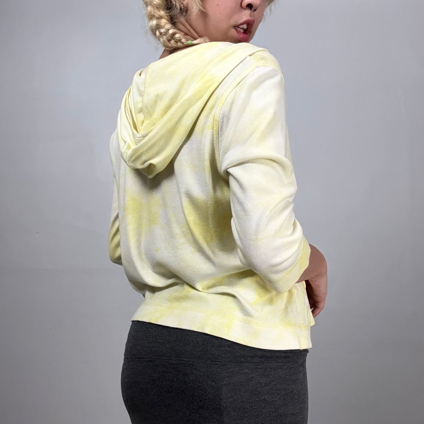 Yellow Stud Zip Hoodie