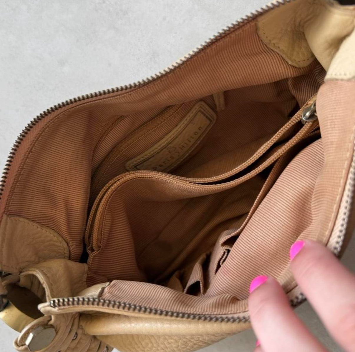 Paris Hilton Cream Chain Handle Bag