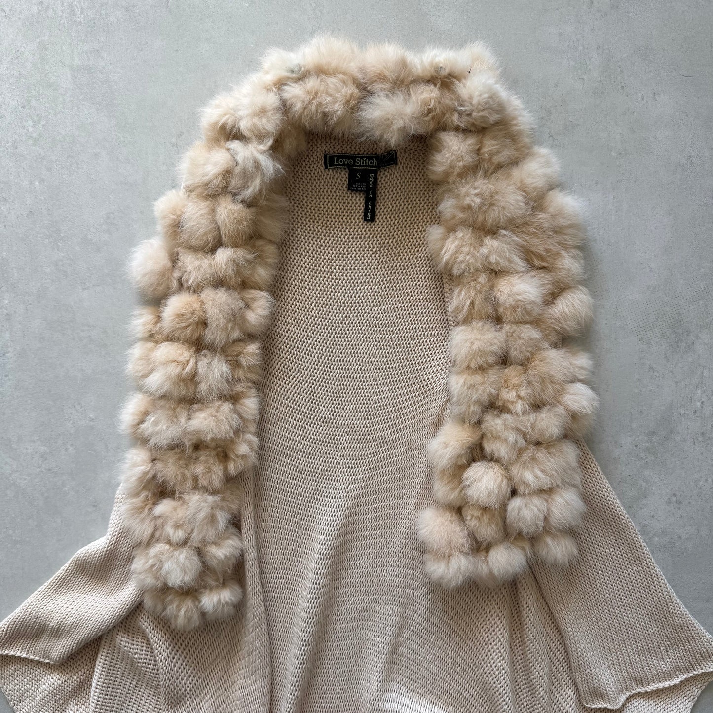 Pom-Pom Long Knit Vest