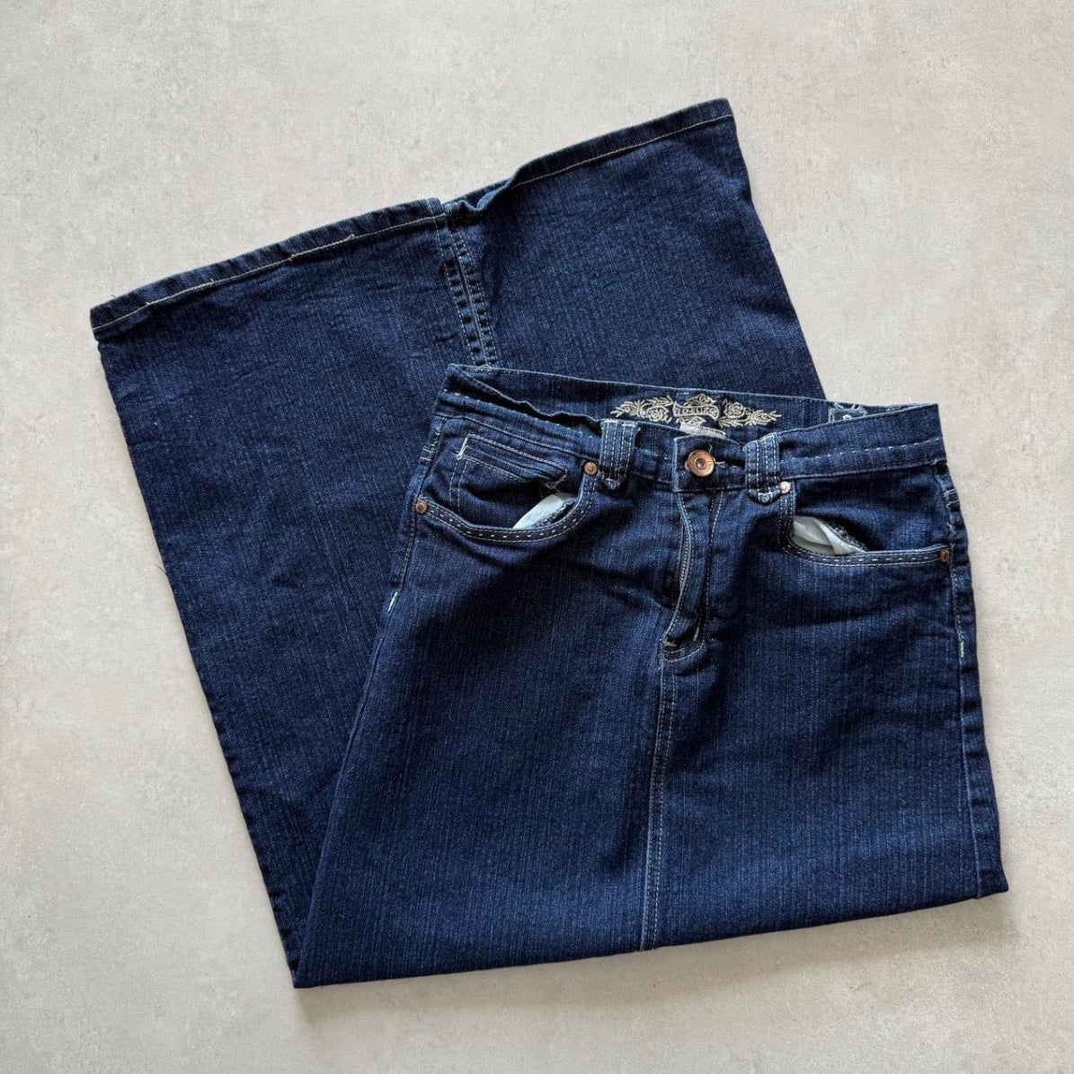 Dark Wash Denim Maxi Skirt
