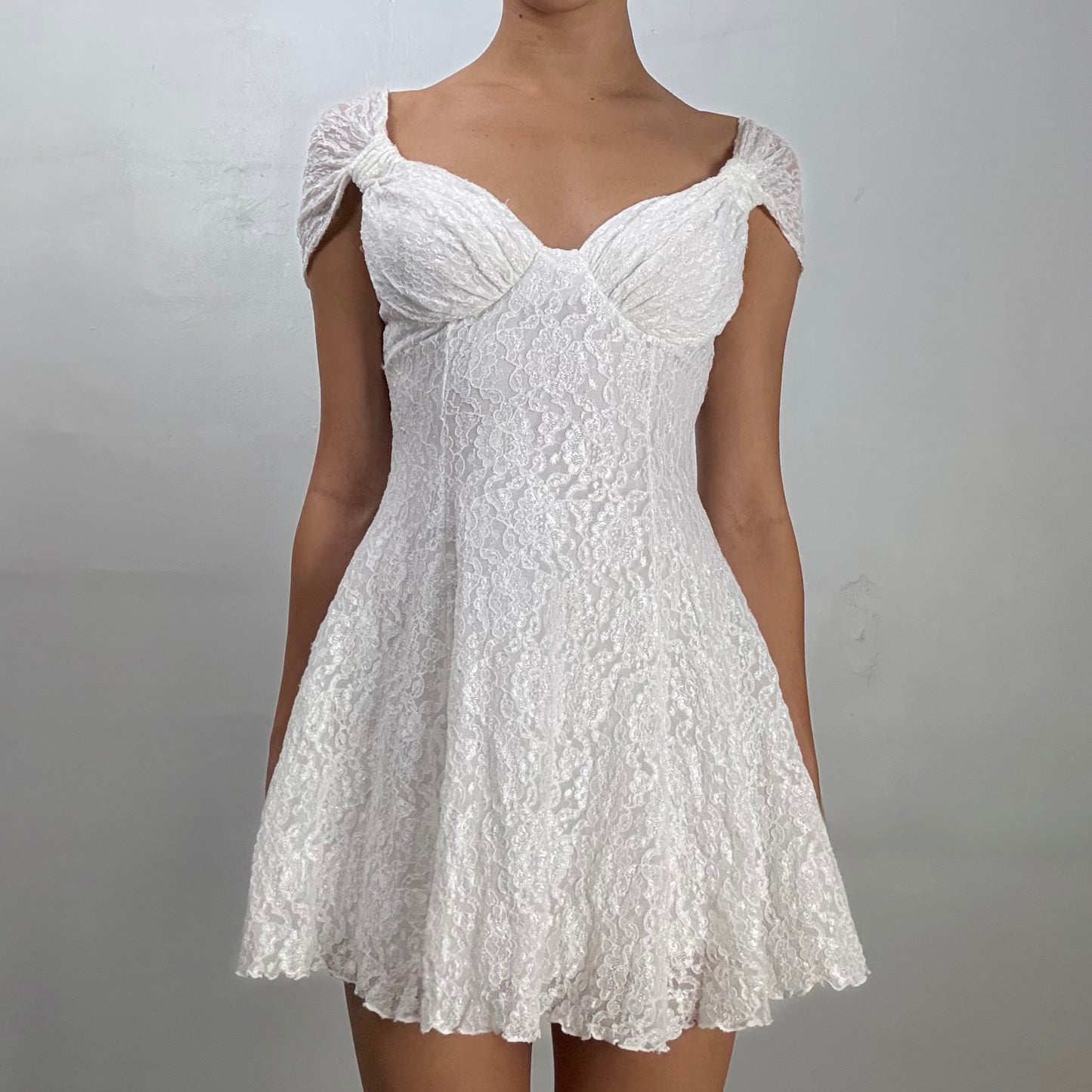 White Lace Mini Dress