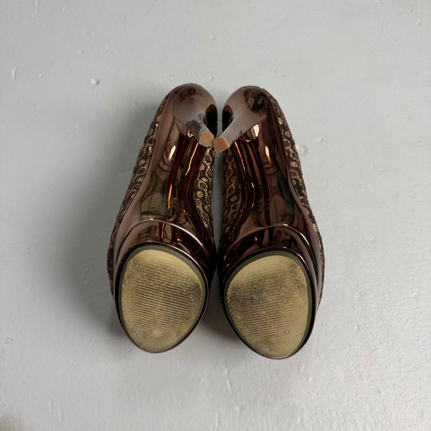 Metallic Double Platform Heels