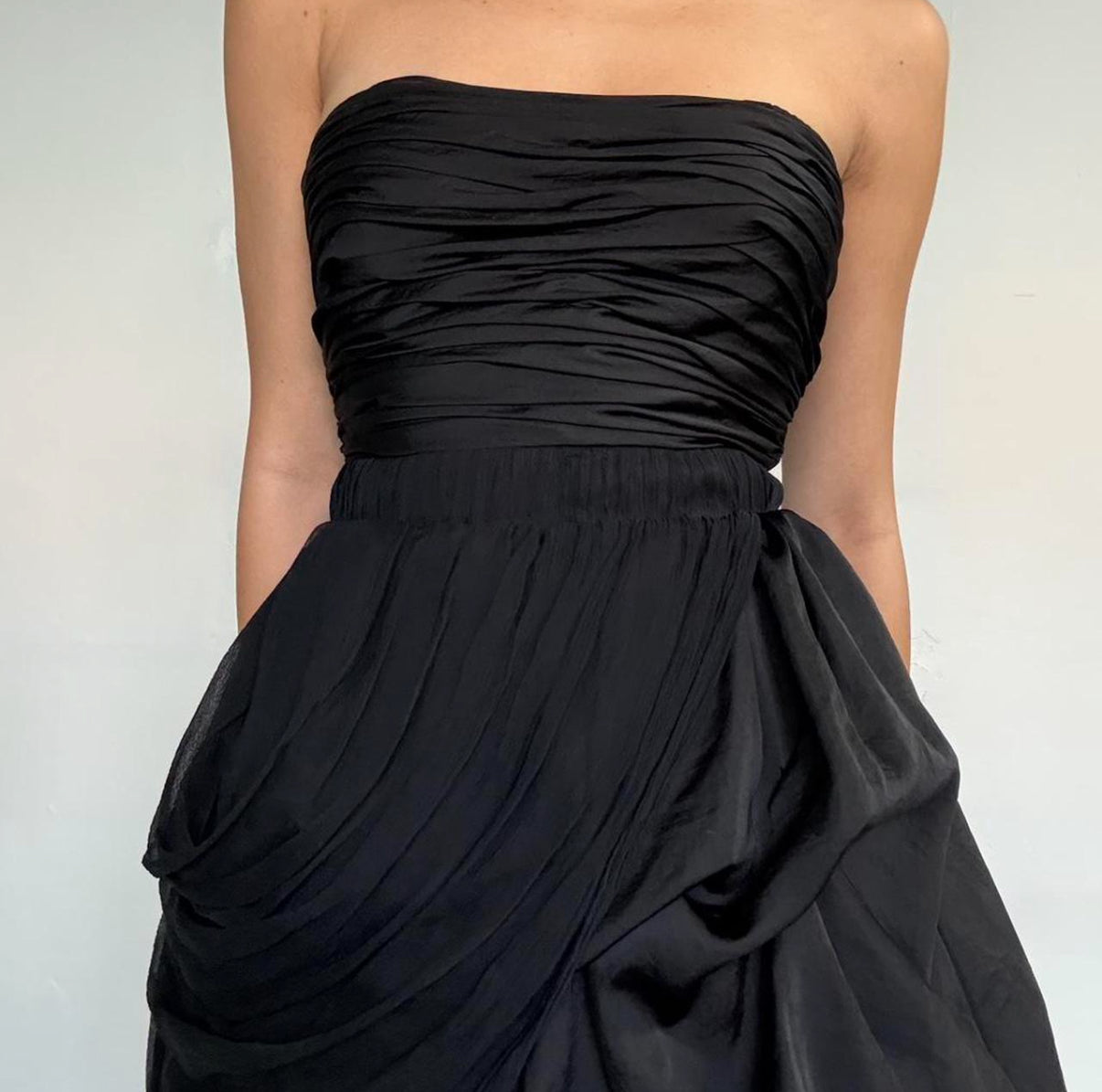Strapless Black Bubble Dress