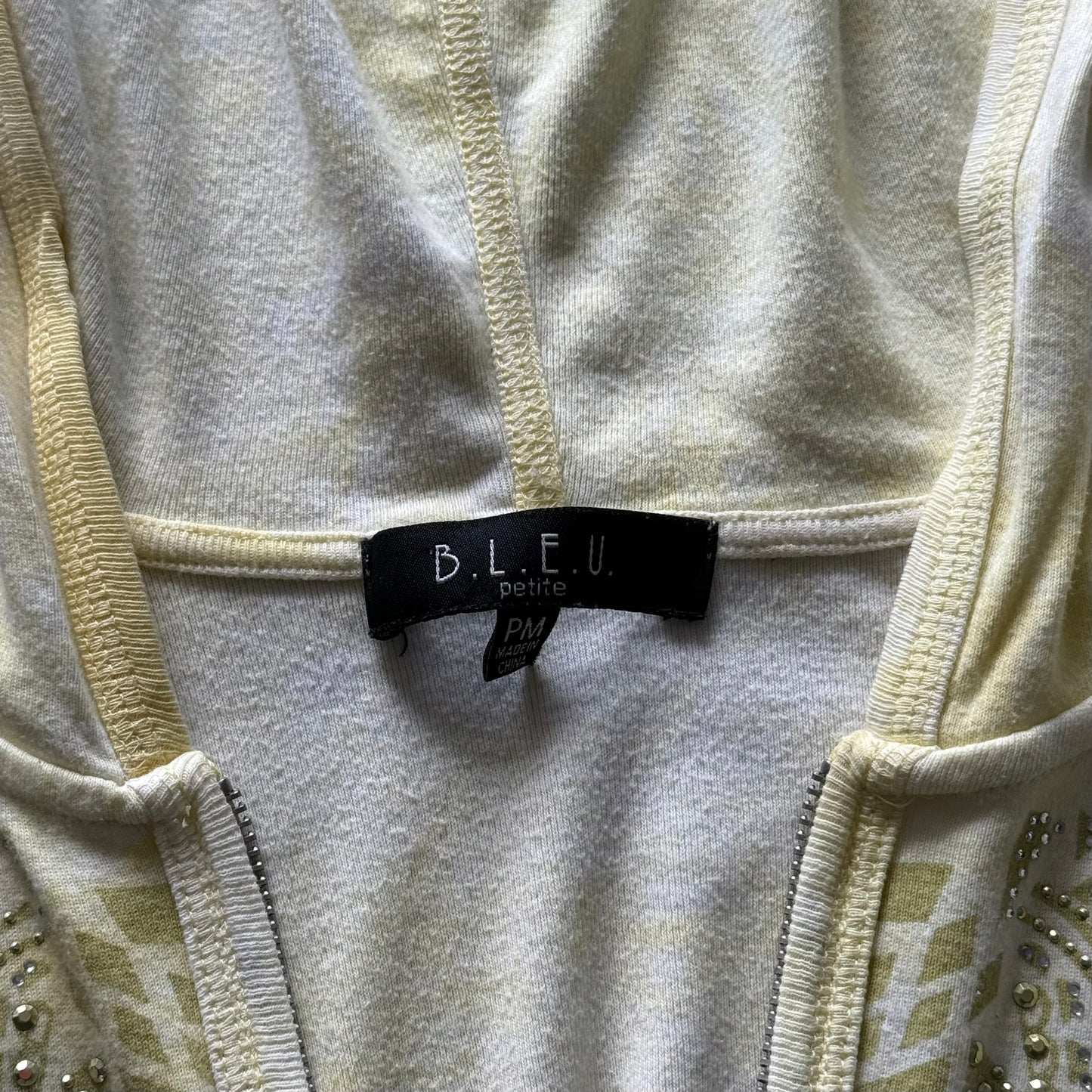 Yellow Stud Zip Hoodie