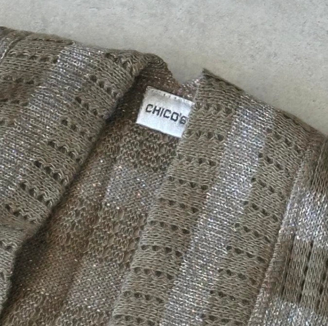 Glitter Striped Open Shawl