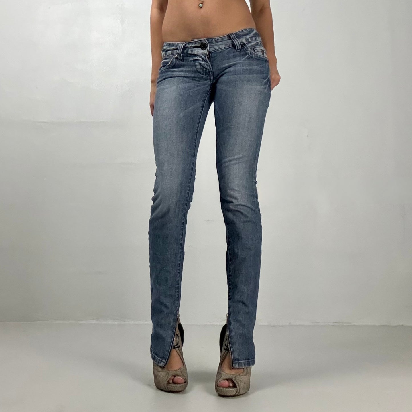 Low-Rise Studded Skinny Jeans