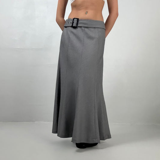 Gray Patterned Maxi Skirt