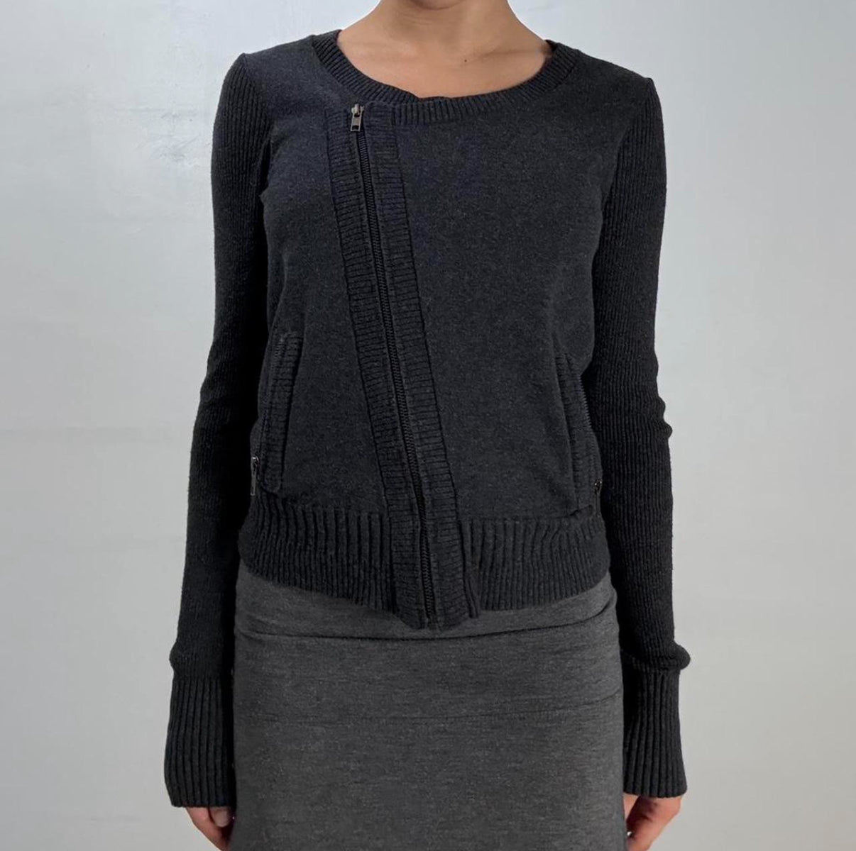 Asymmetrical Zip Cardigan