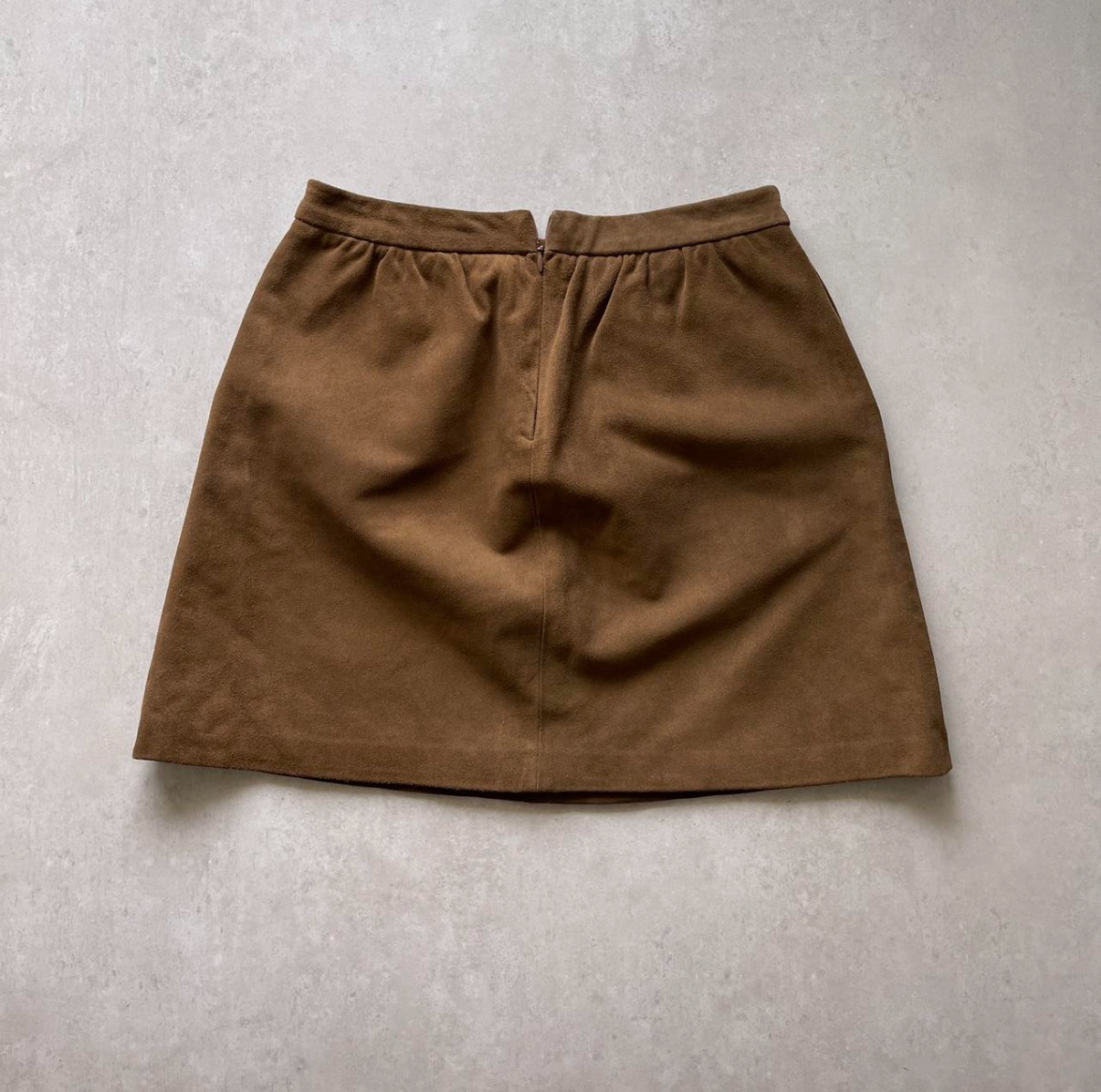 Brown Suede Mini Skirt