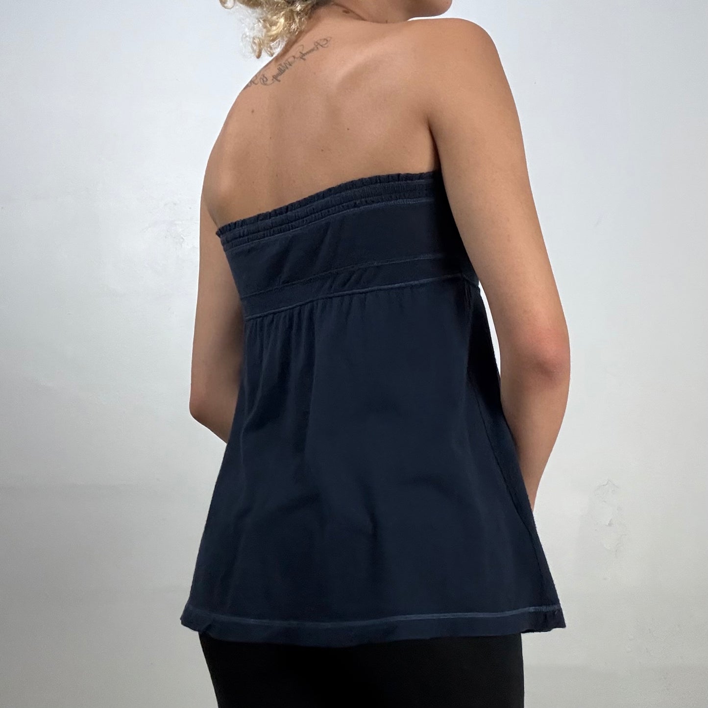 Navy Beaded Tube Top