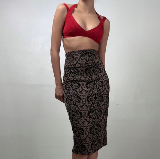 Gothic Velvet Midi Skirt