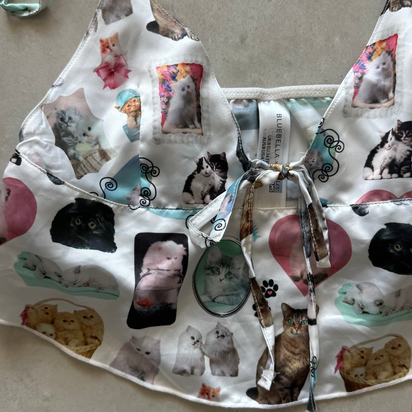 Ashley Williams Cat Print Lingerie Set