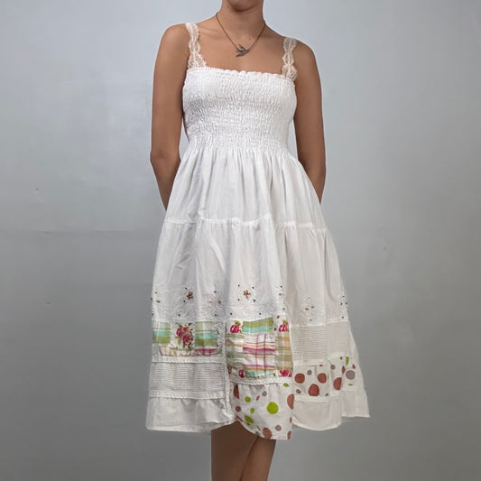 Strapless Patchwork Midi Dress