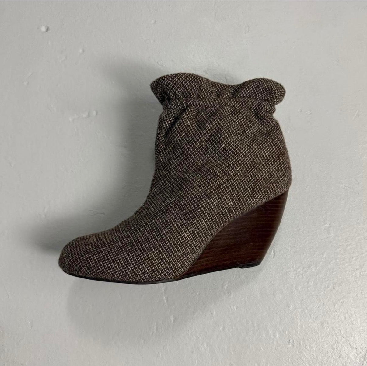 Fabric Textured Ankle Boots