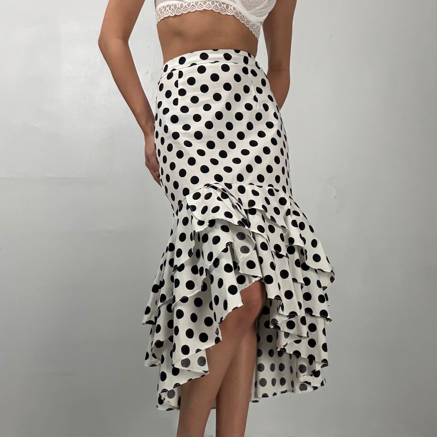 Polka Mermaid Midi Skirt