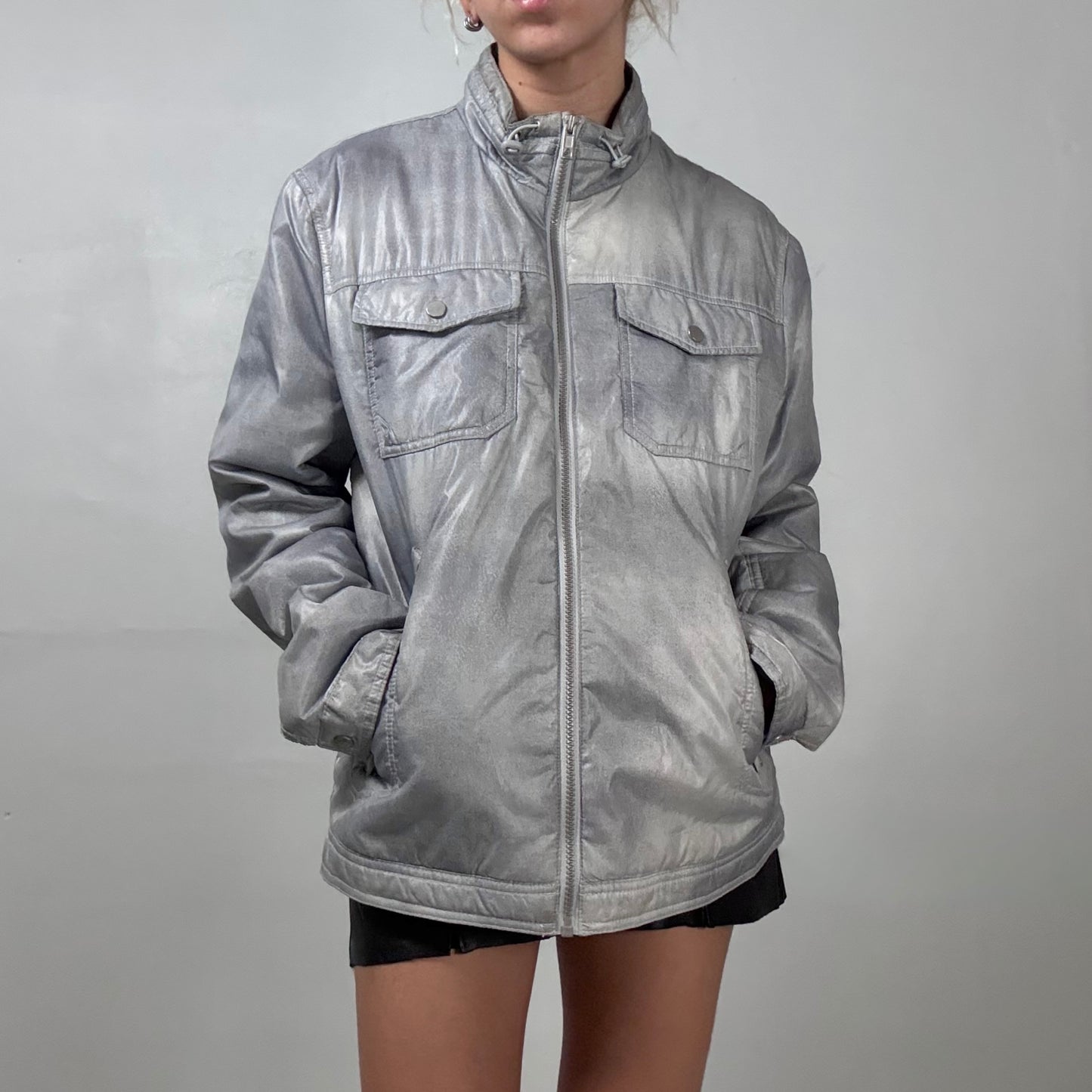 Silver Grey Puffer Jacket