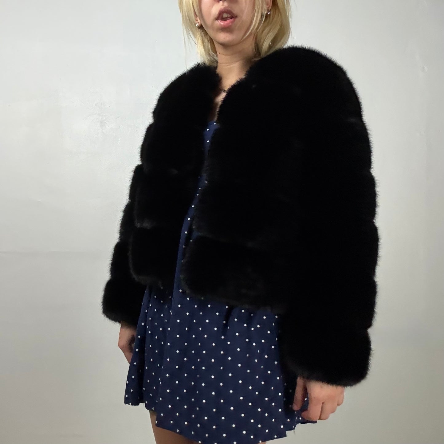 Paneled Faux Fur Jacket