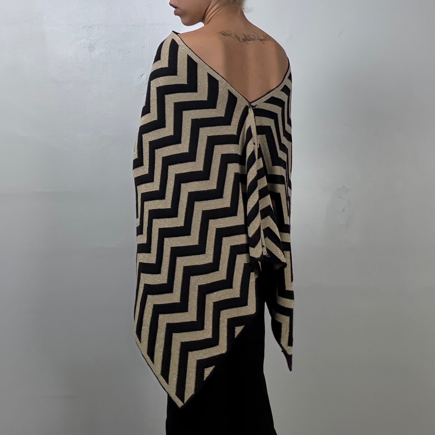 Black and Gold Chevron Shawl
