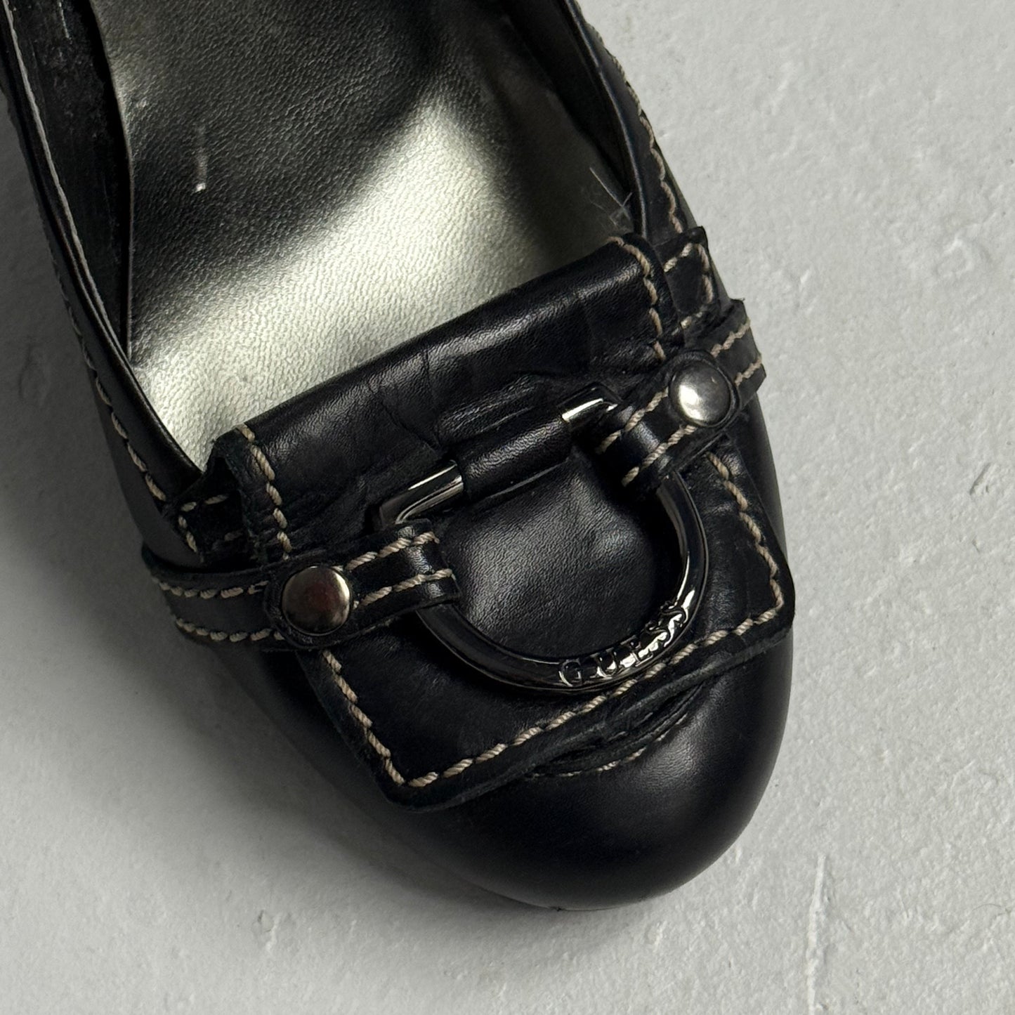 Guess Leather Buckle Heels