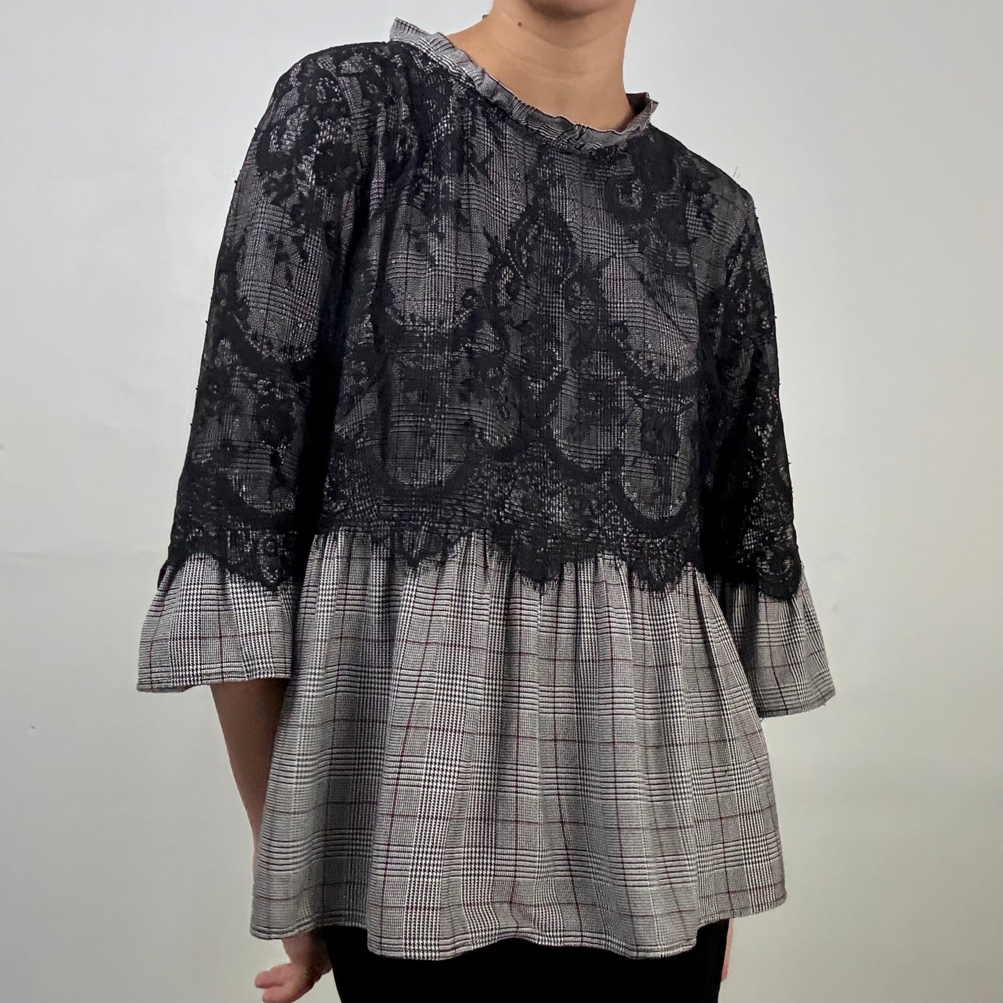 Babydoll Plaid Blouse