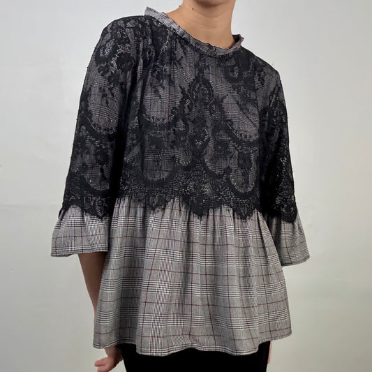 Babydoll Plaid Blouse