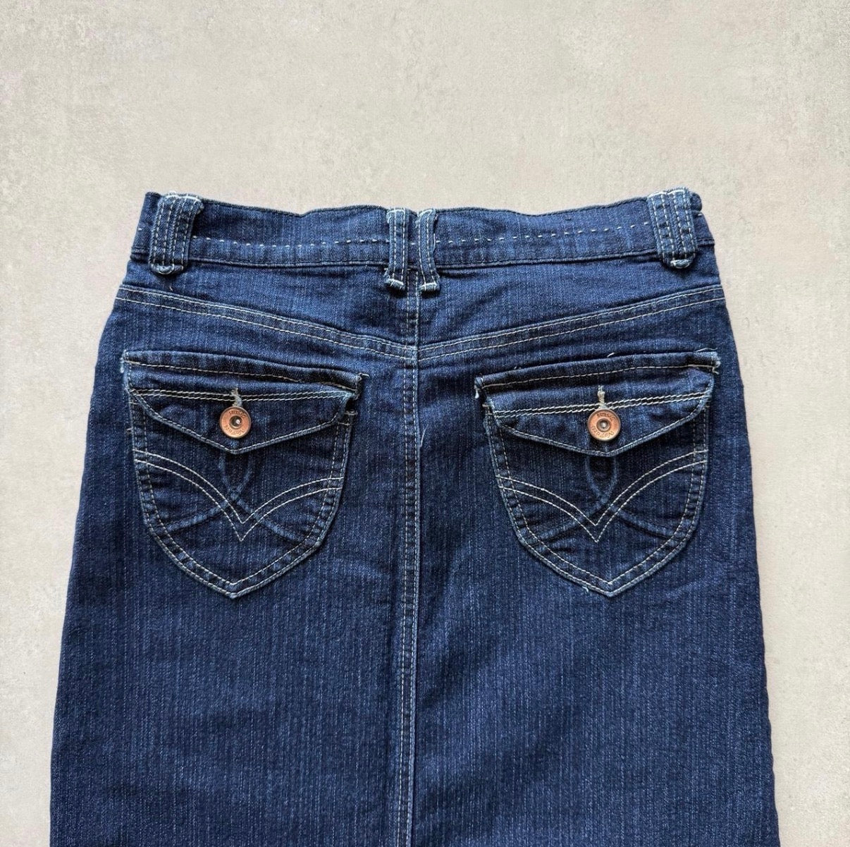 Dark Wash Denim Maxi Skirt