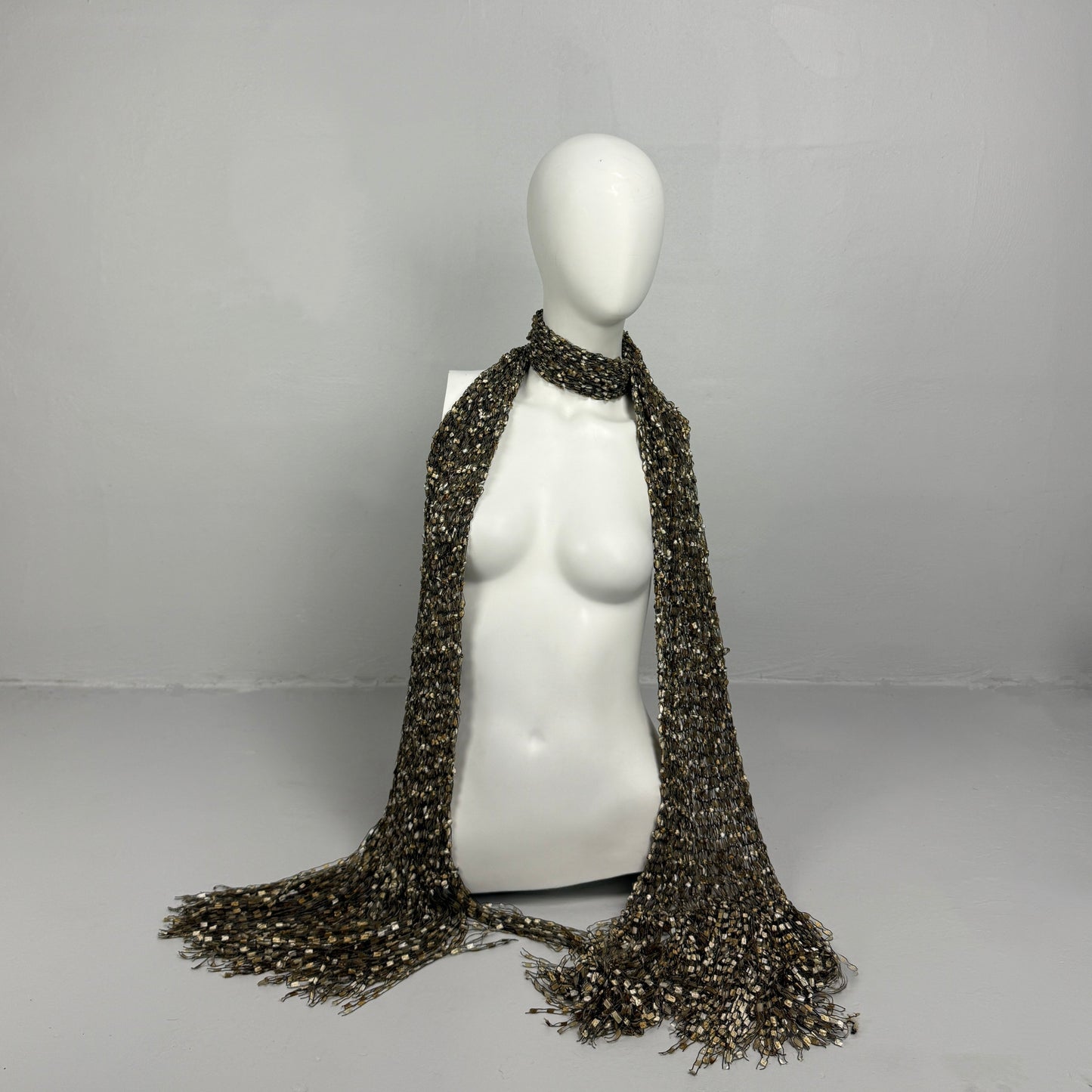 Metallic Woven Fringe Scarf
