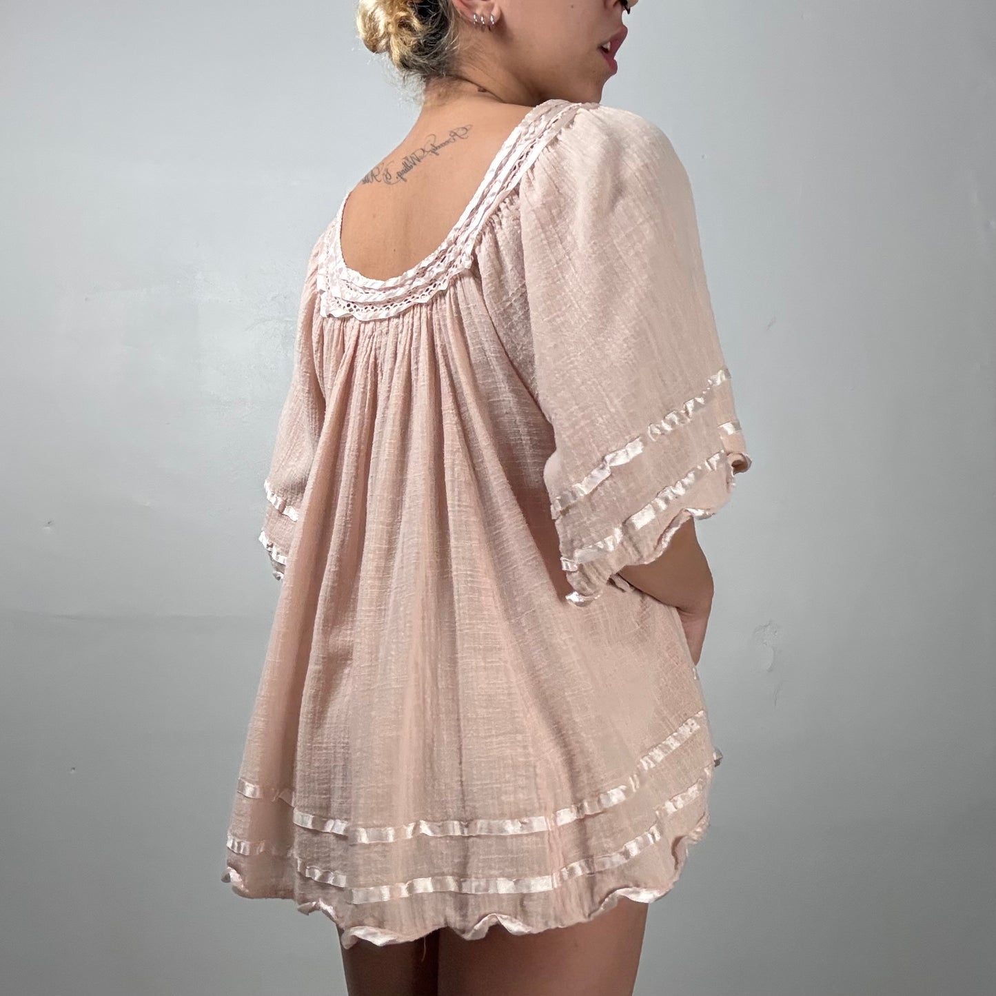 Retro Blush Babydoll Top