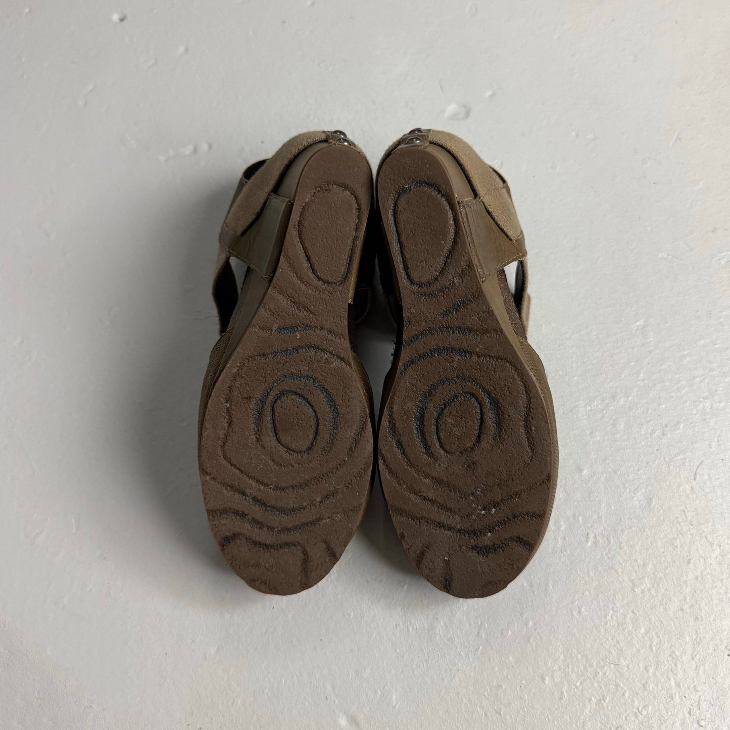 Brown Leather Wedge Heels