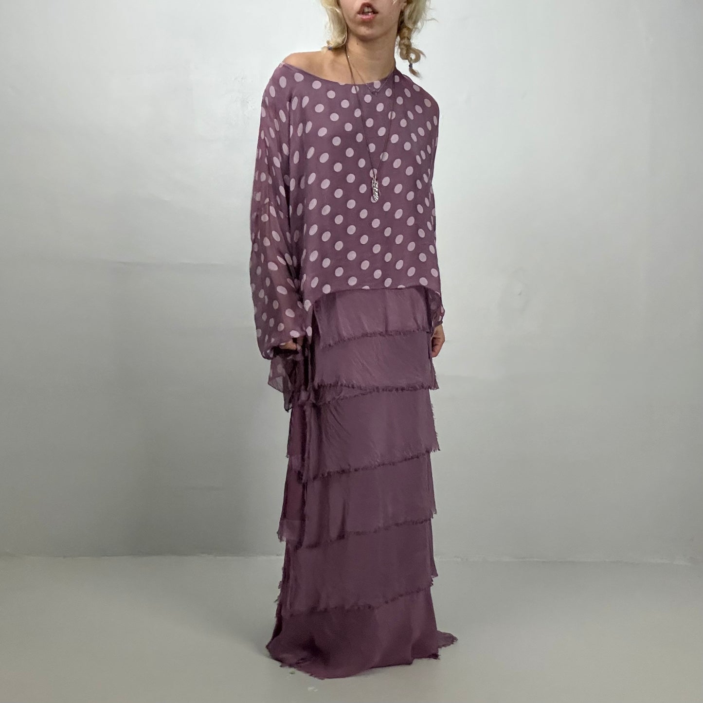 Polka Dot Tiered Maxi Dress