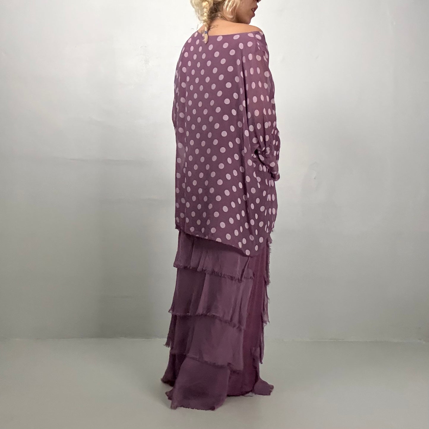Polka Dot Tiered Maxi Dress