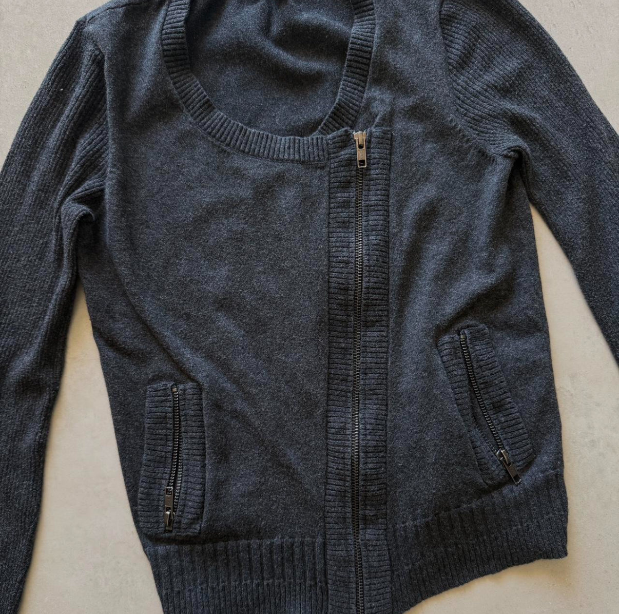 Asymmetrical Zip Cardigan