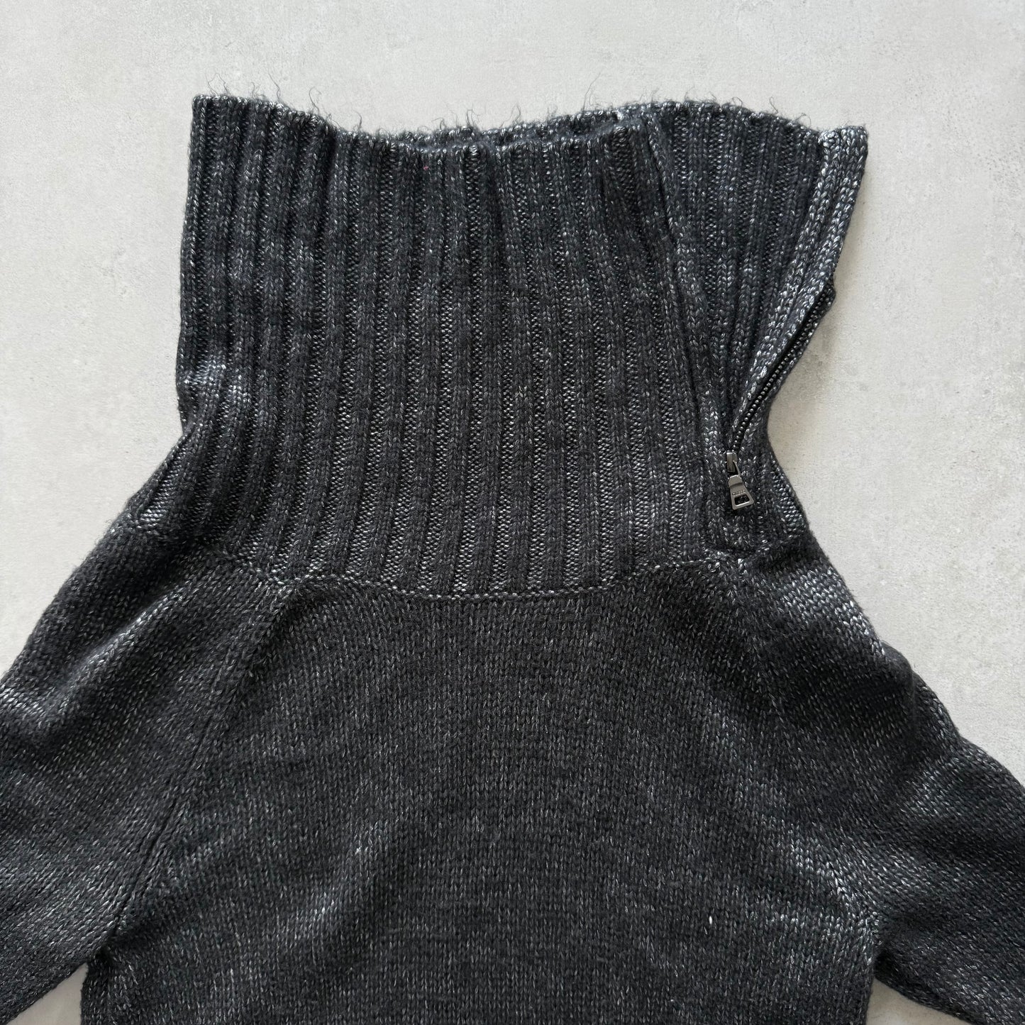 Zipper Knit Sweater Mini Dress