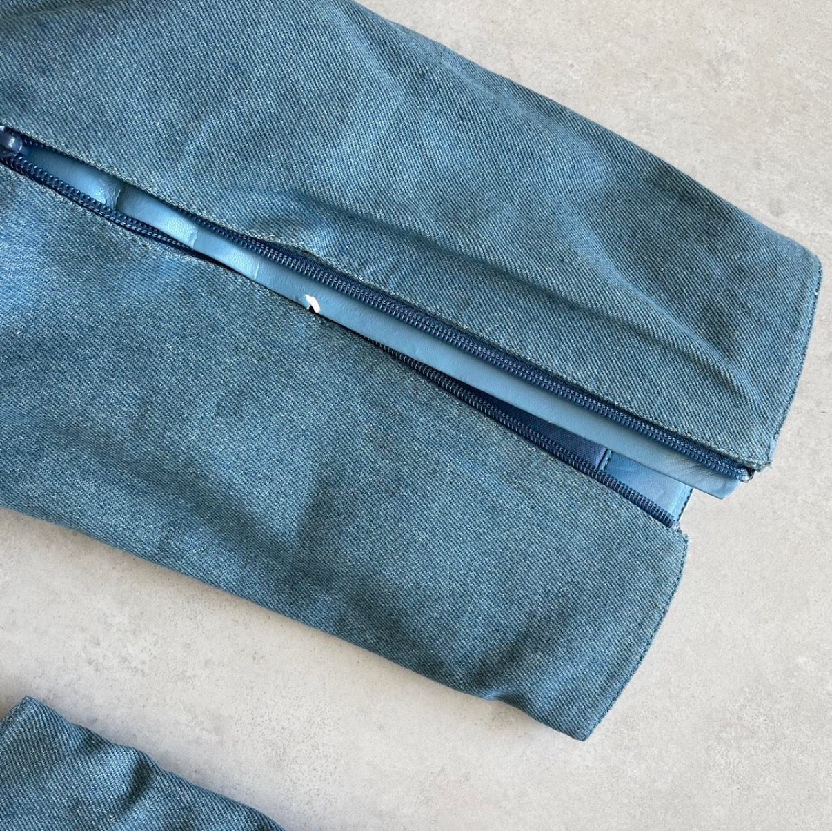 Denim Foldover Mid-Calf Boots