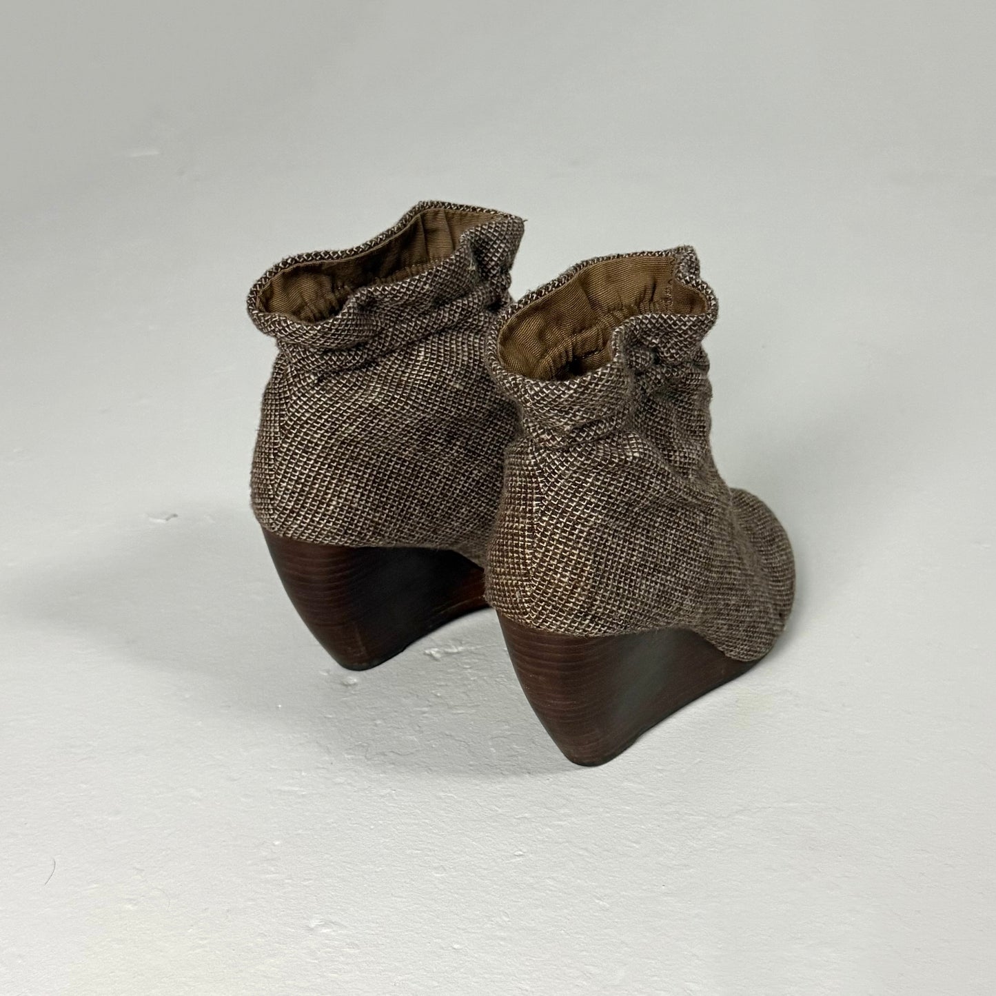 Fabric Textured Ankle Boots