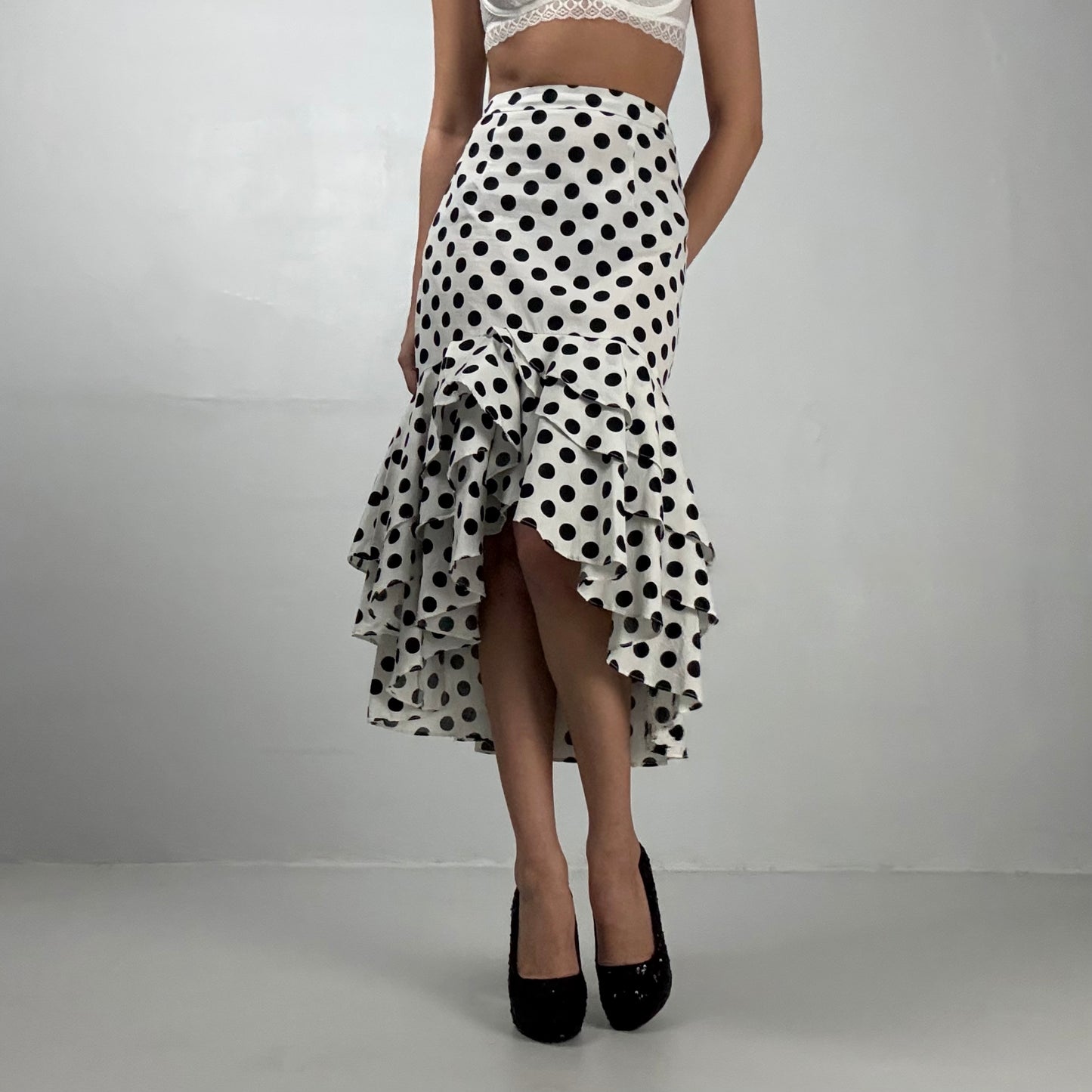 Polka Mermaid Midi Skirt
