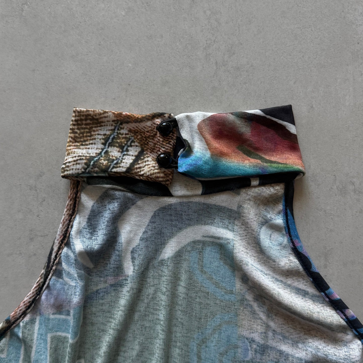 Sheer Patchwork Halter Mini