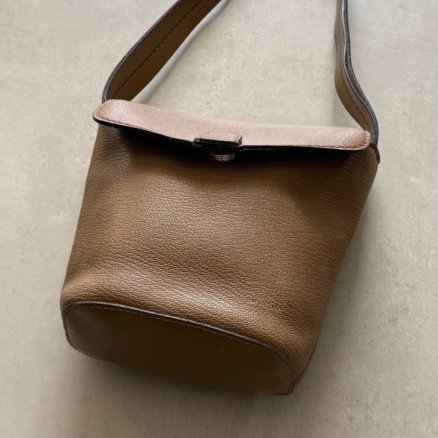 Mini Faux Leather Bucket Bag