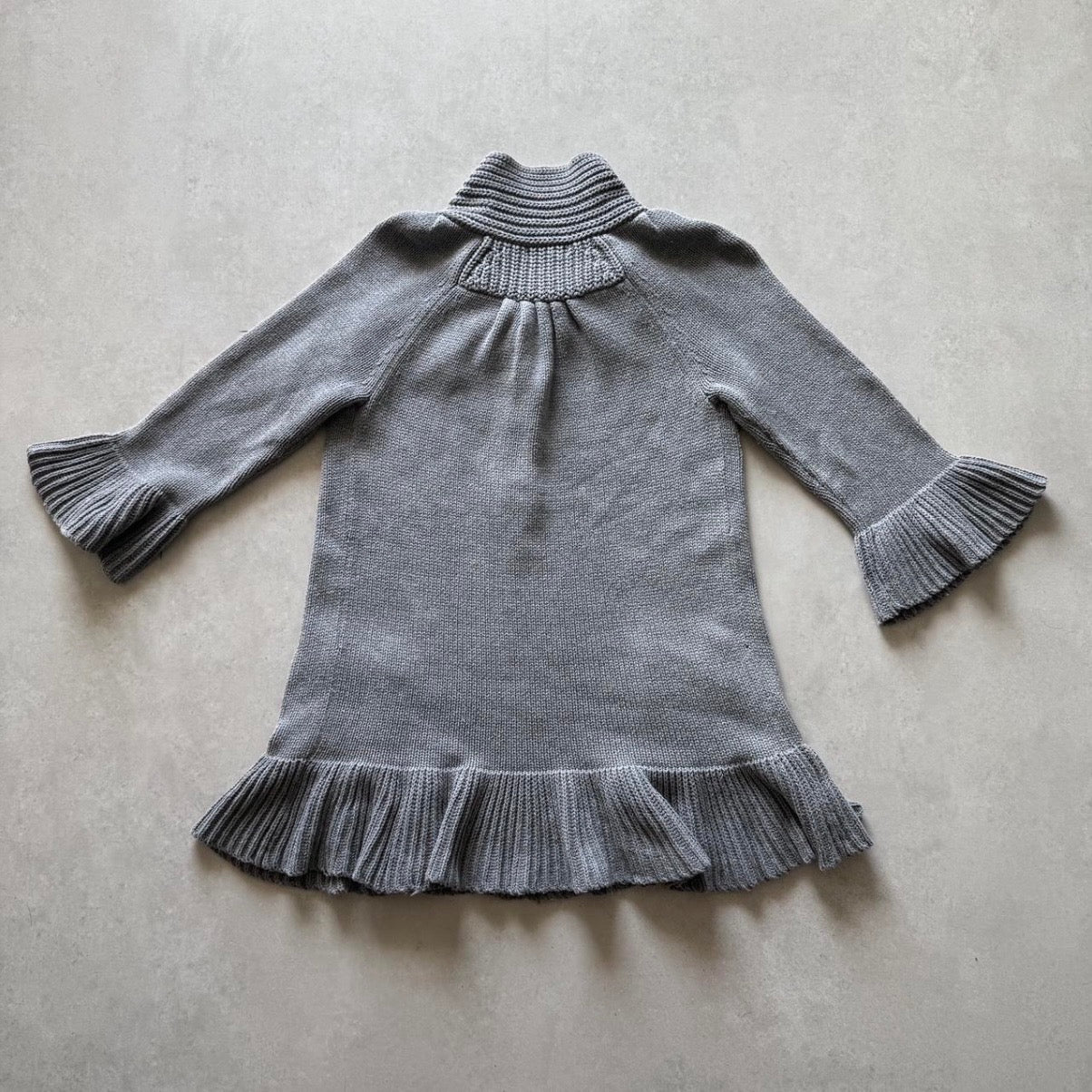 Knit Grey Ruffle Coat
