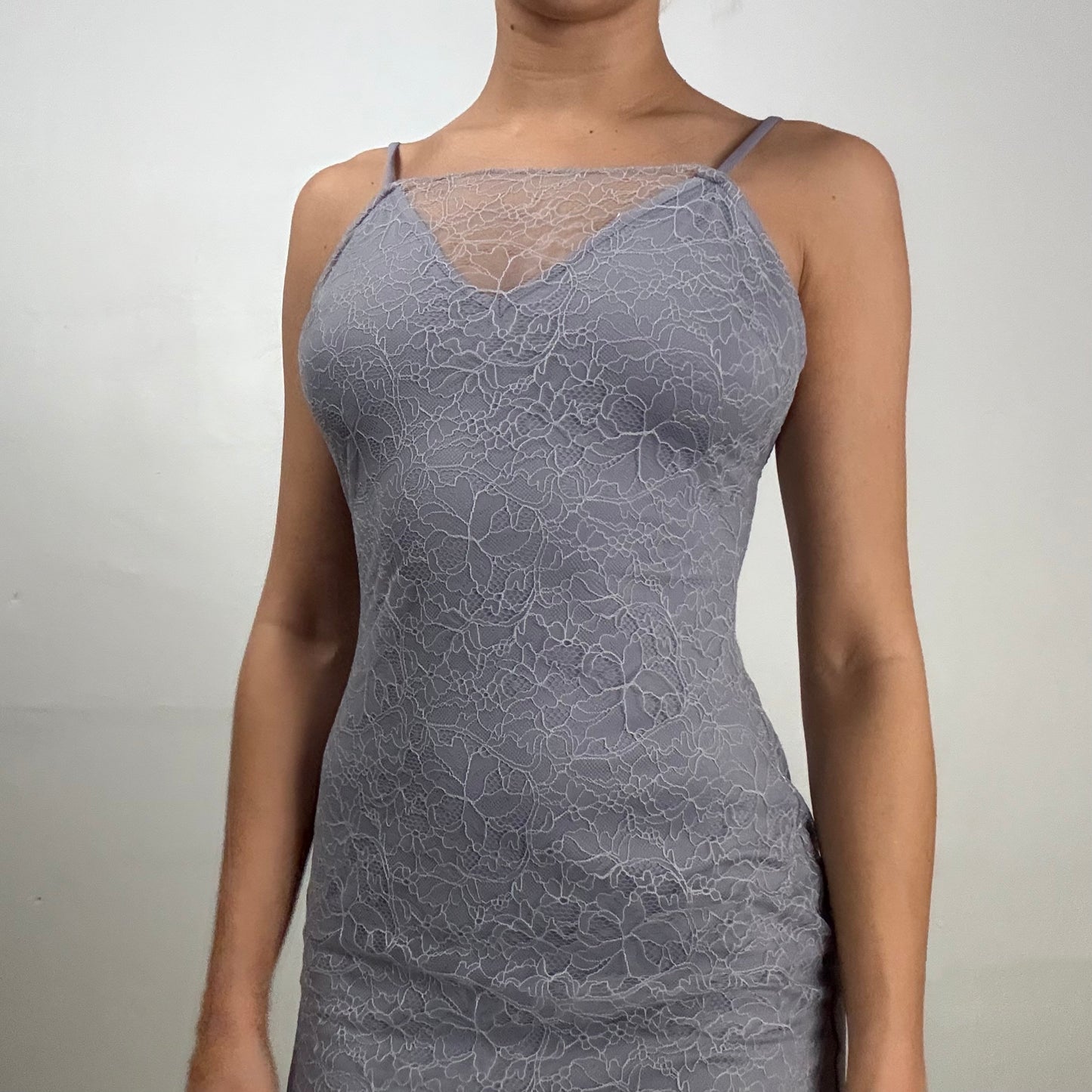 Lace Mesh Midi Dress