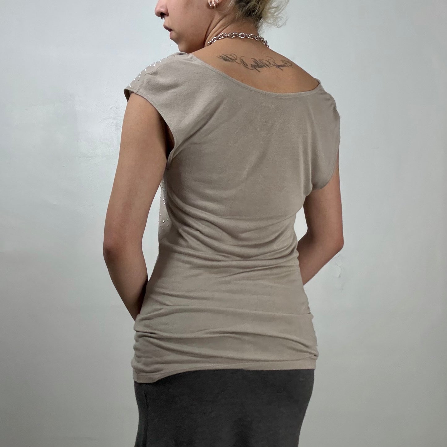 Studded Cowl Neck Top