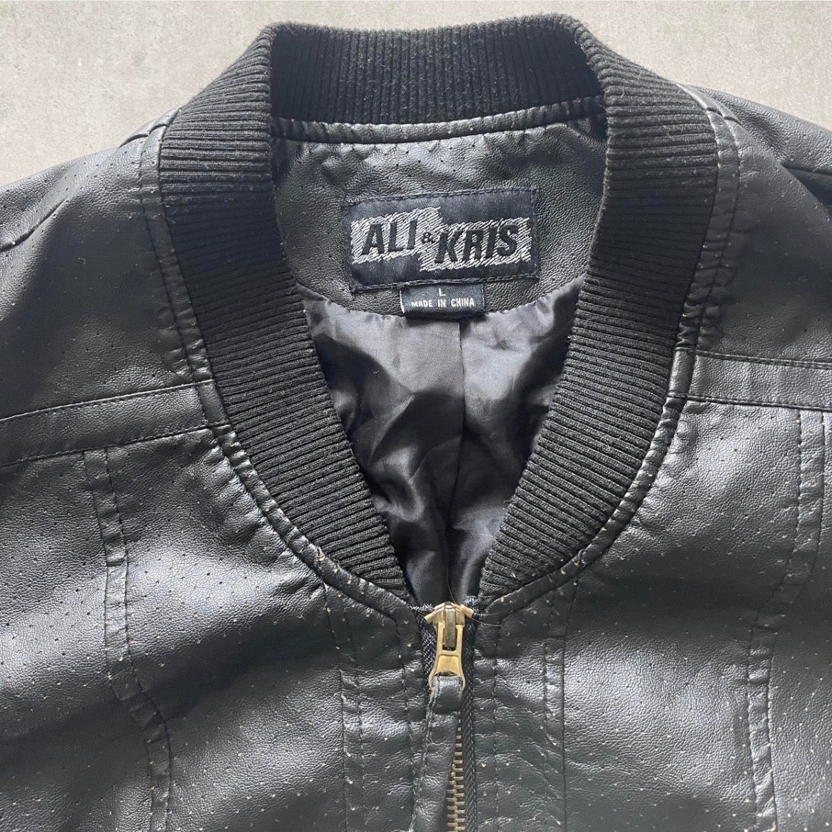 Faux Leather Dotted Cropped Bomber